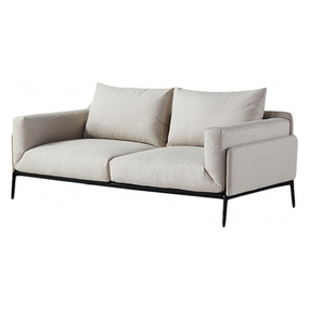 现代简约灰色布艺双人沙发