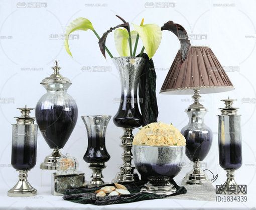 简欧轻奢渐变陶瓷不锈钢台灯下载