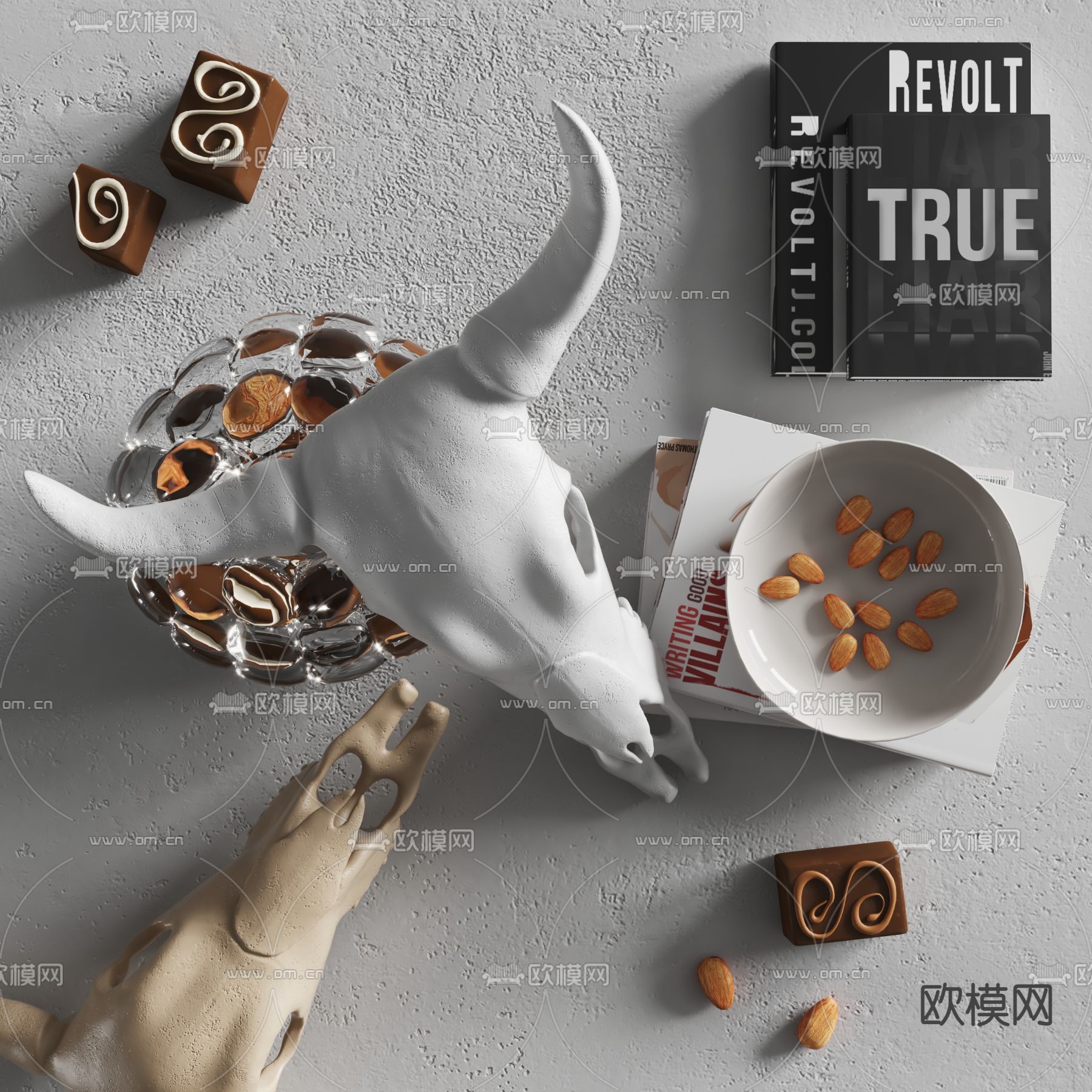 Fendi 现代书籍饰品摆件3d模型下载