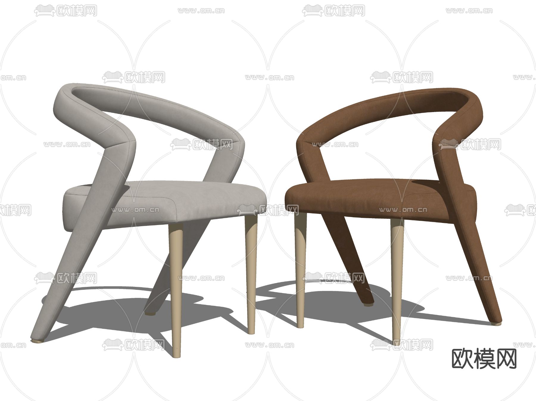 现代布艺单椅su模型