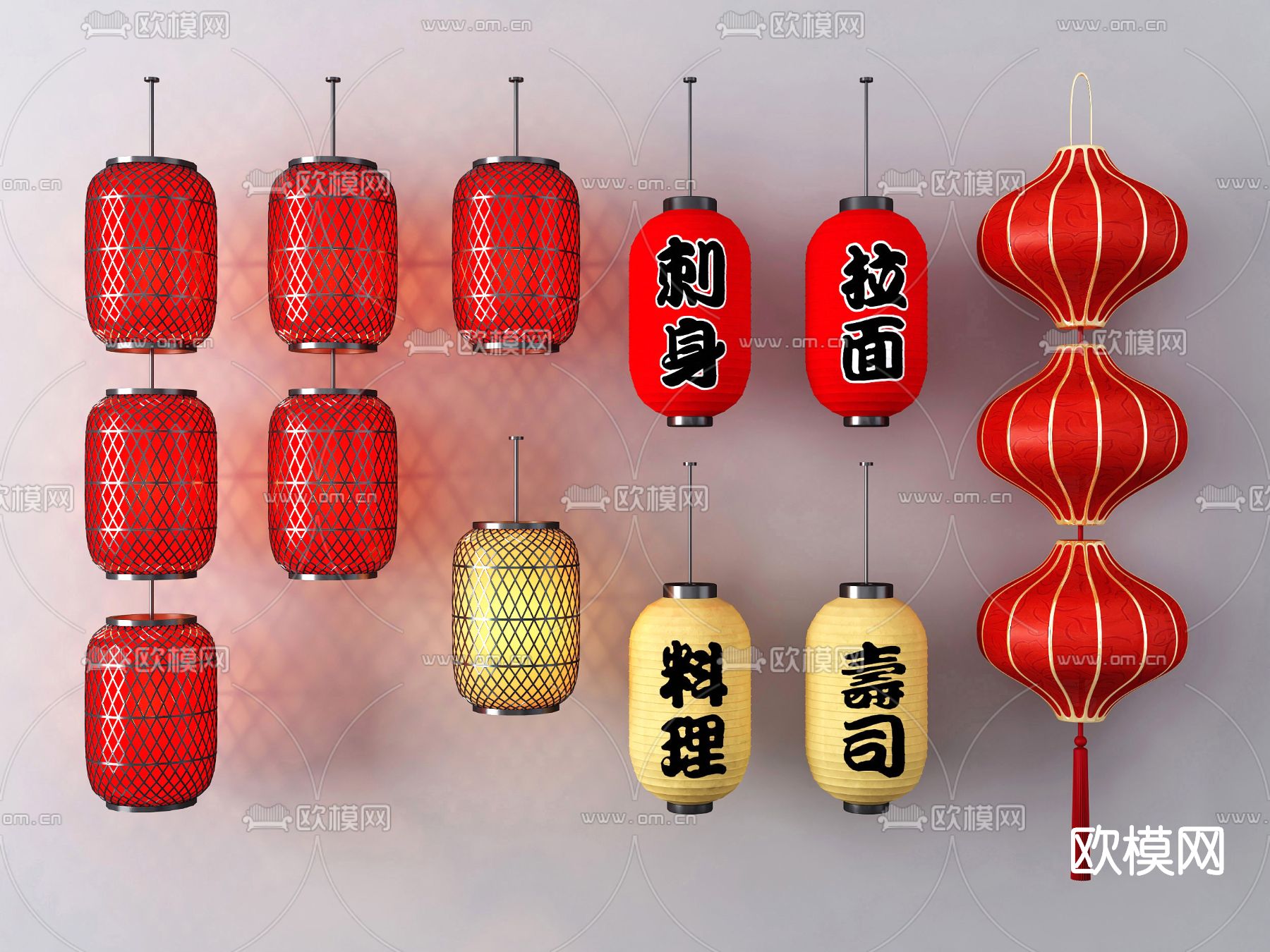 新中式灯笼su模型下载（渲染图1）