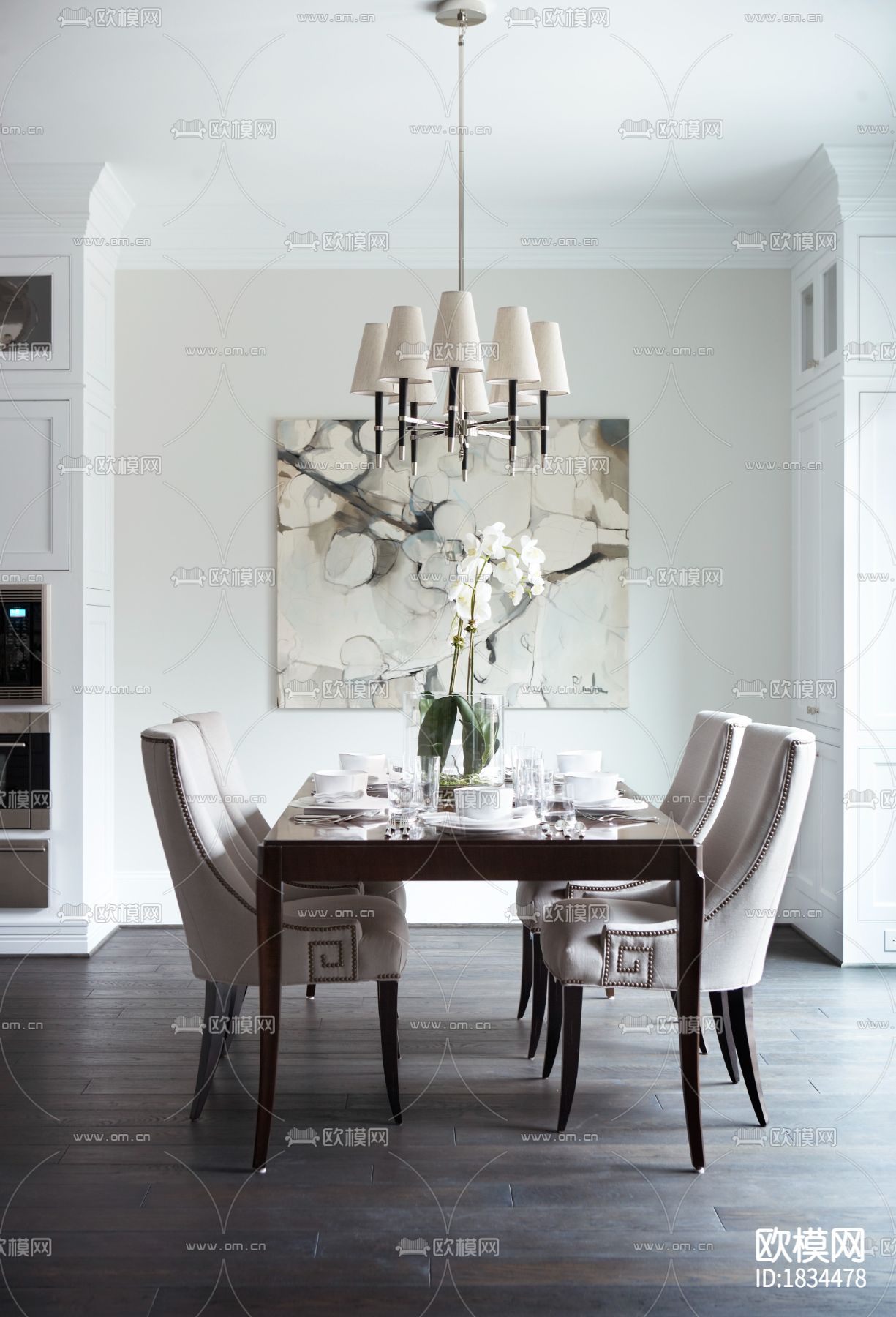 简欧餐厅软装场景下载