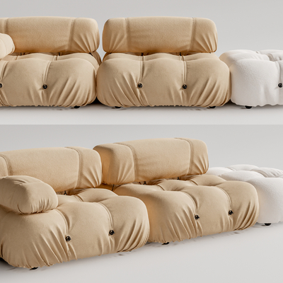 现代布艺多人沙发su模型