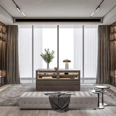 现代衣帽间su模型