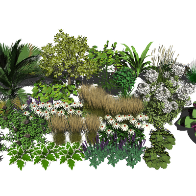  现代花草su模型 