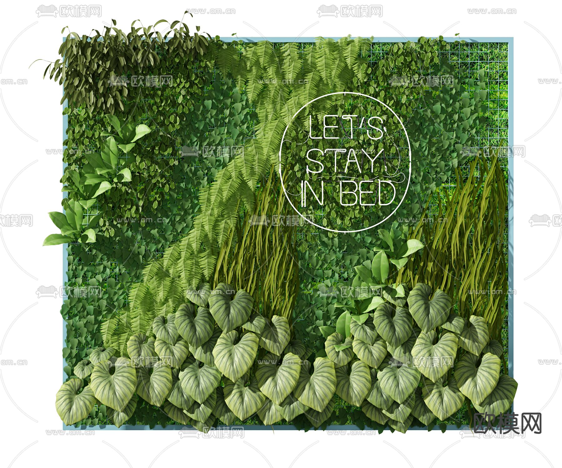 现代藤曼绿植墙3d模型