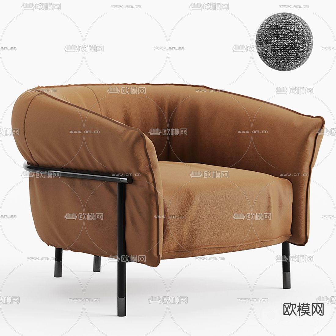 现代布艺单人沙发3d模型
