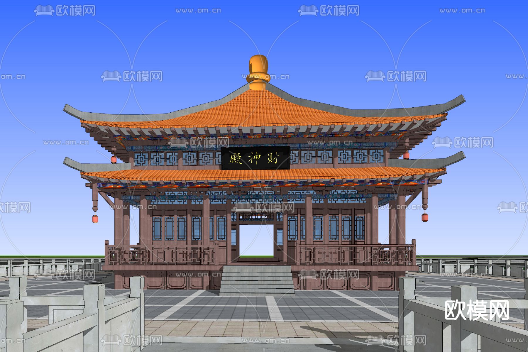 中式古建su模型下载（渲染图3）