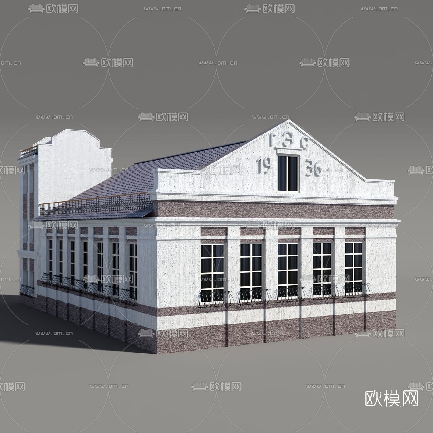 简欧建筑外观免费3d模型下载