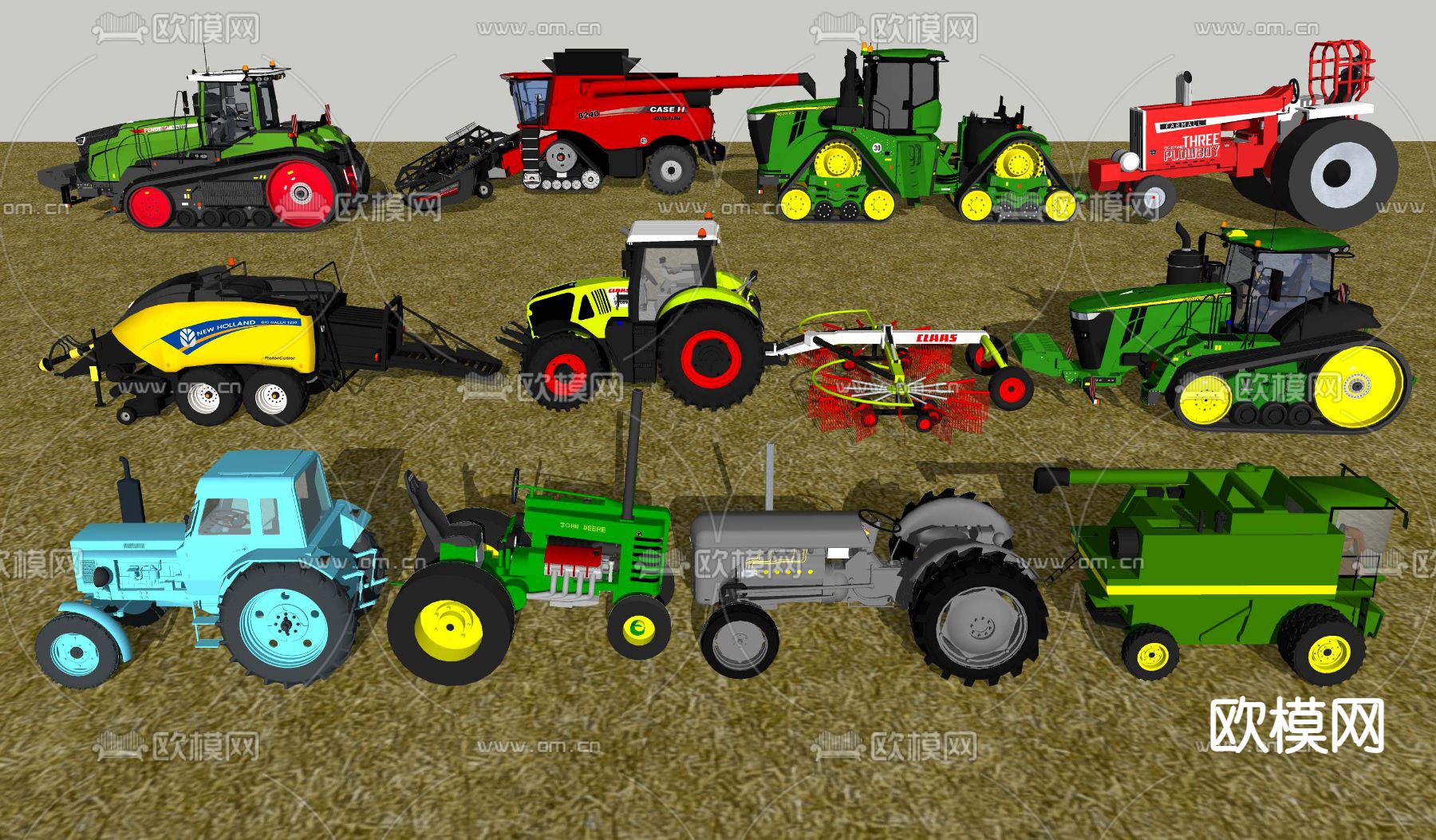 工业风收割机su模型下载