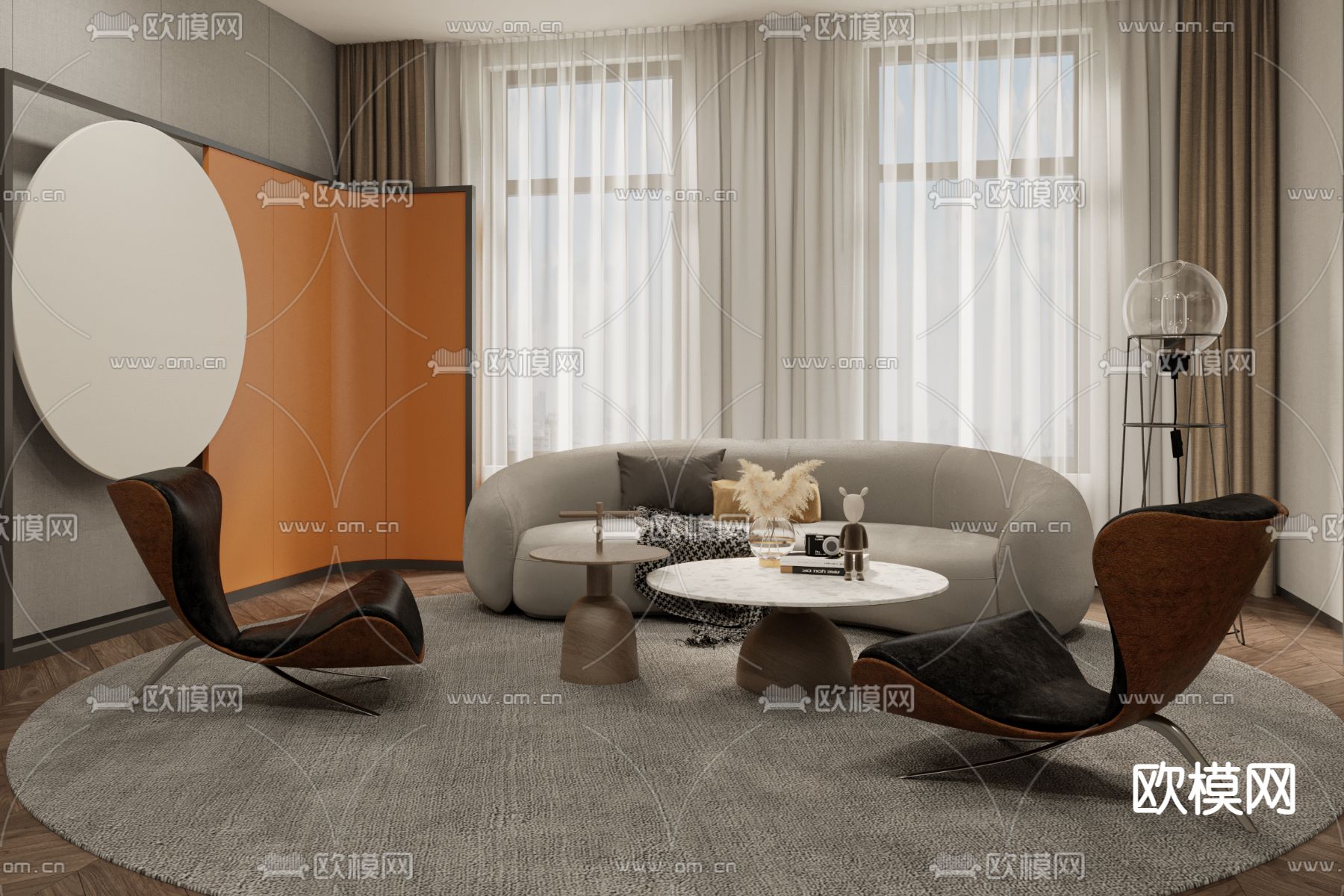 现代客厅3d模型