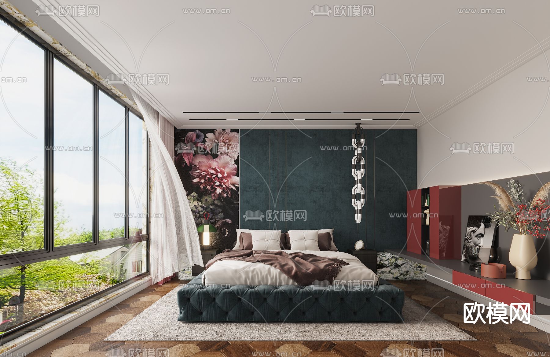 后现代卧室3d模型下载（渲染图1）