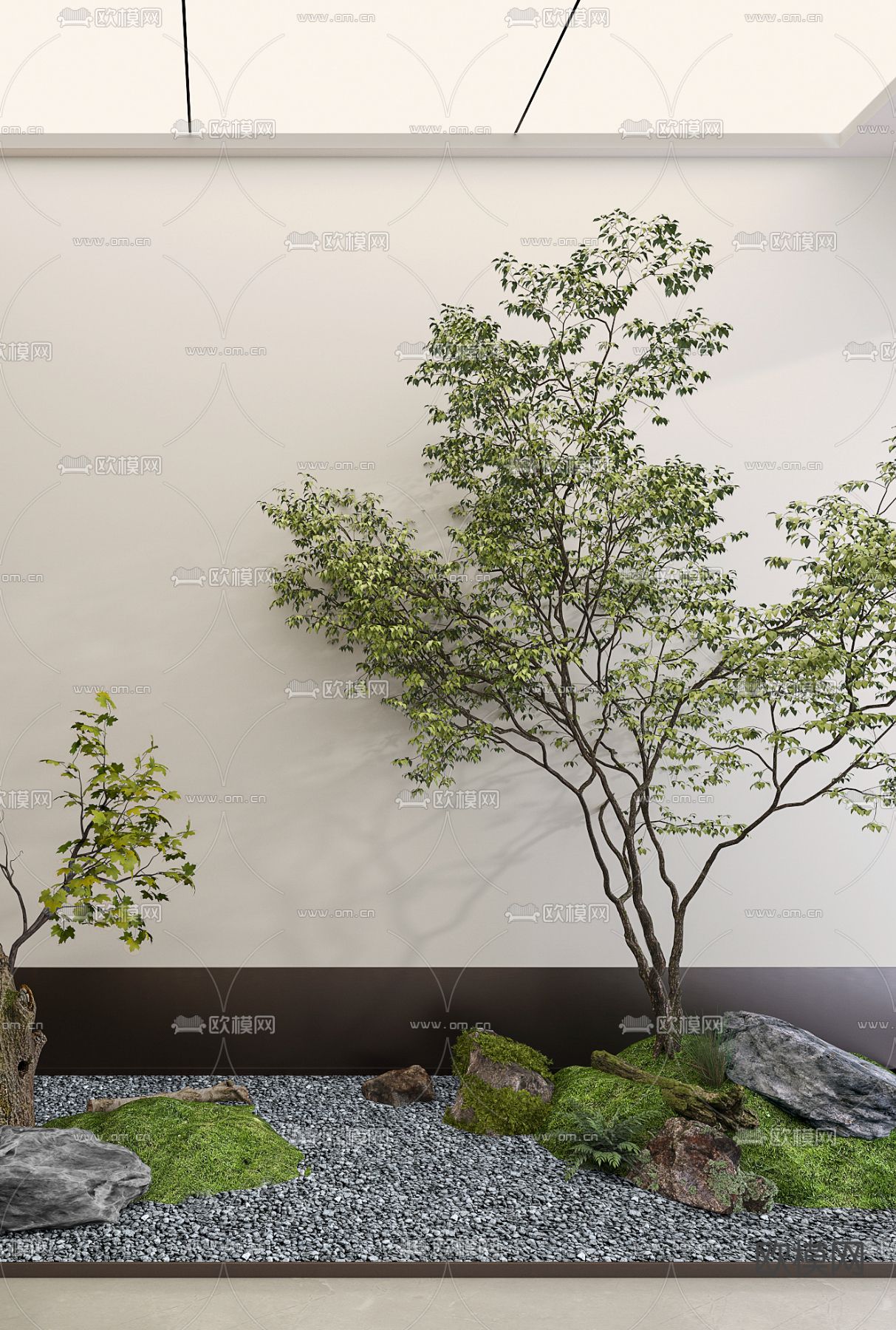 现代枯山水园艺小品3d模型下载（渲染图2）