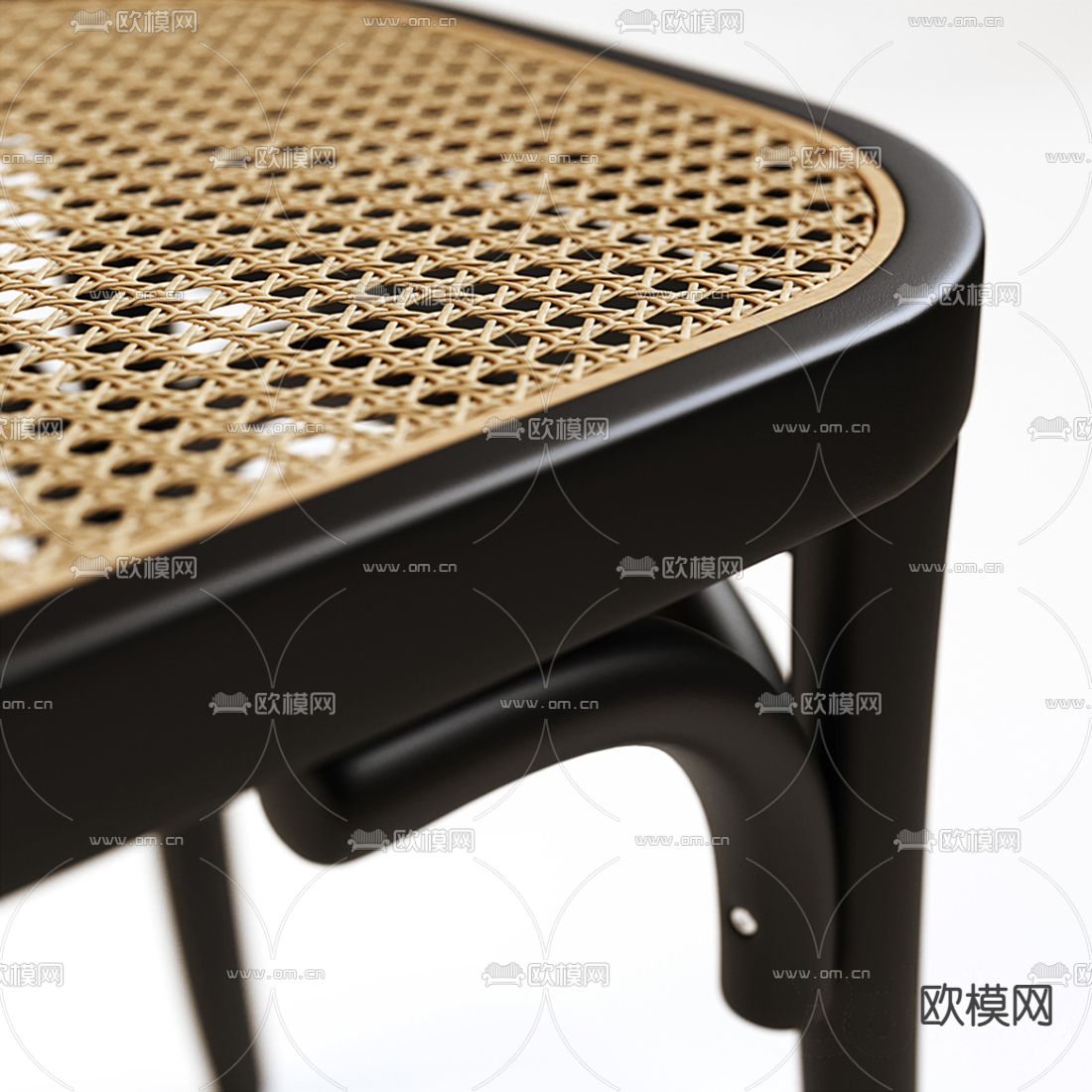 现代编藤长凳3d模型下载（渲染图2）