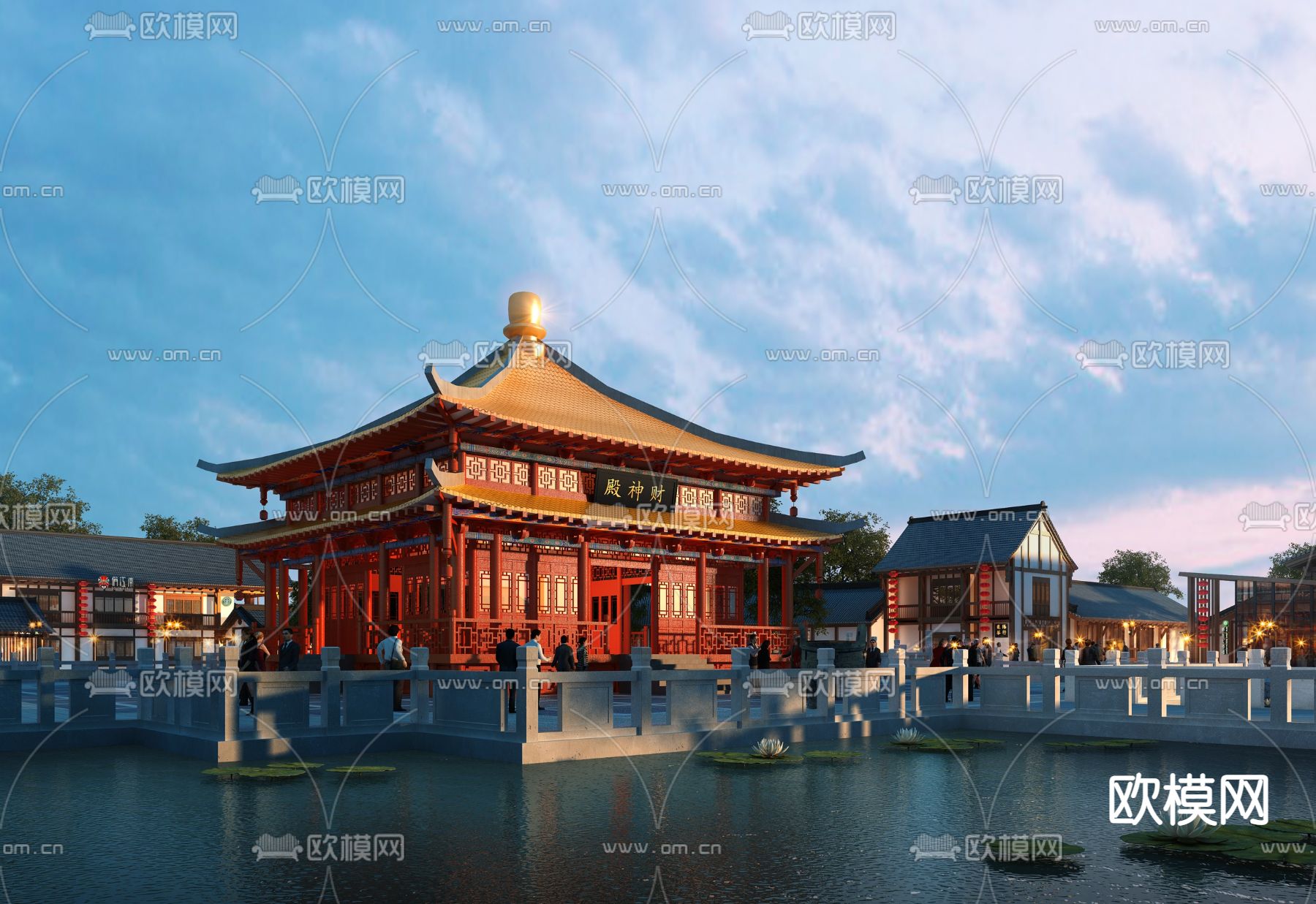 中式古建su模型下载（渲染图1）