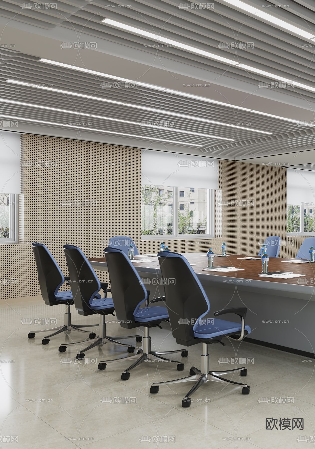 现代监控室3d模型下载（渲染图3）