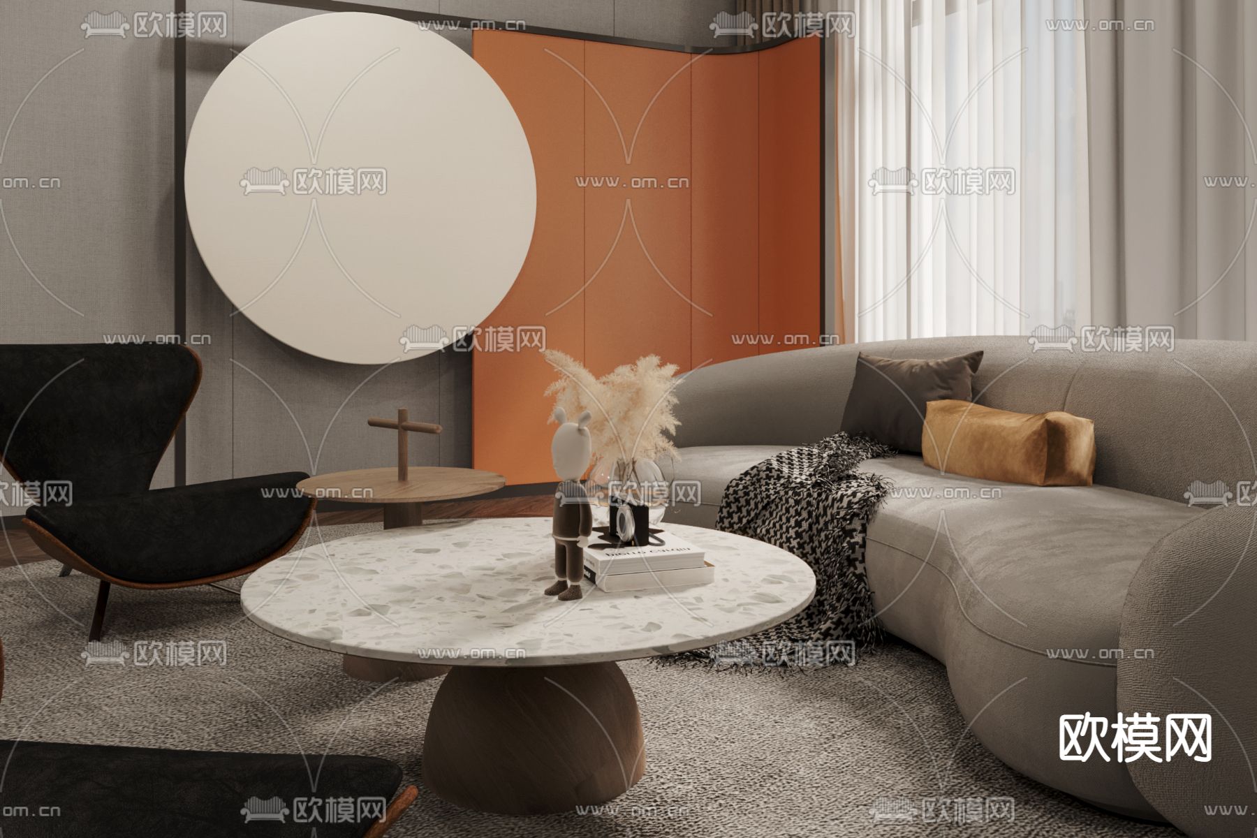 现代客厅3d模型
