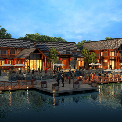  中式商业su模型 