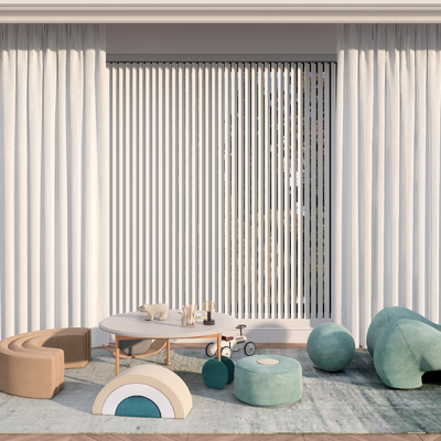  现代儿童桌椅su模型 