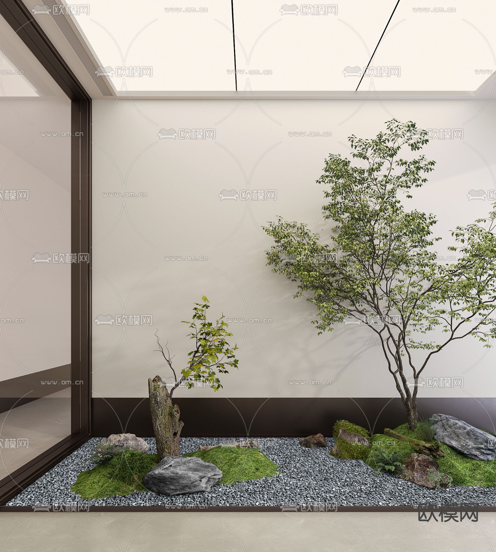 现代枯山水园艺小品3d模型下载（渲染图1）