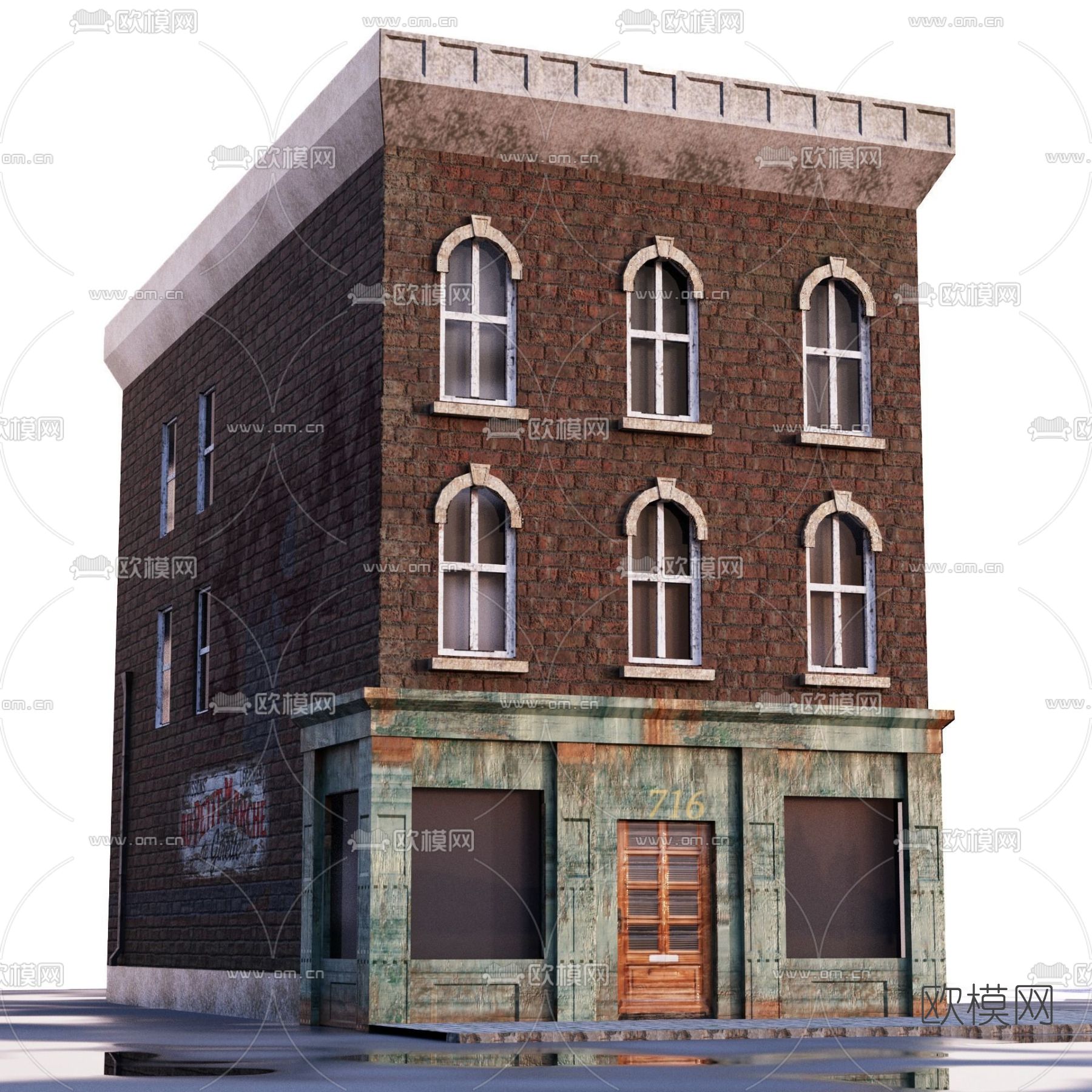 简欧居民楼外观免费3d模型下载