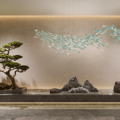 酒店玄关水景小品3d模型