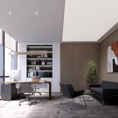  现代经理办公室su模型 