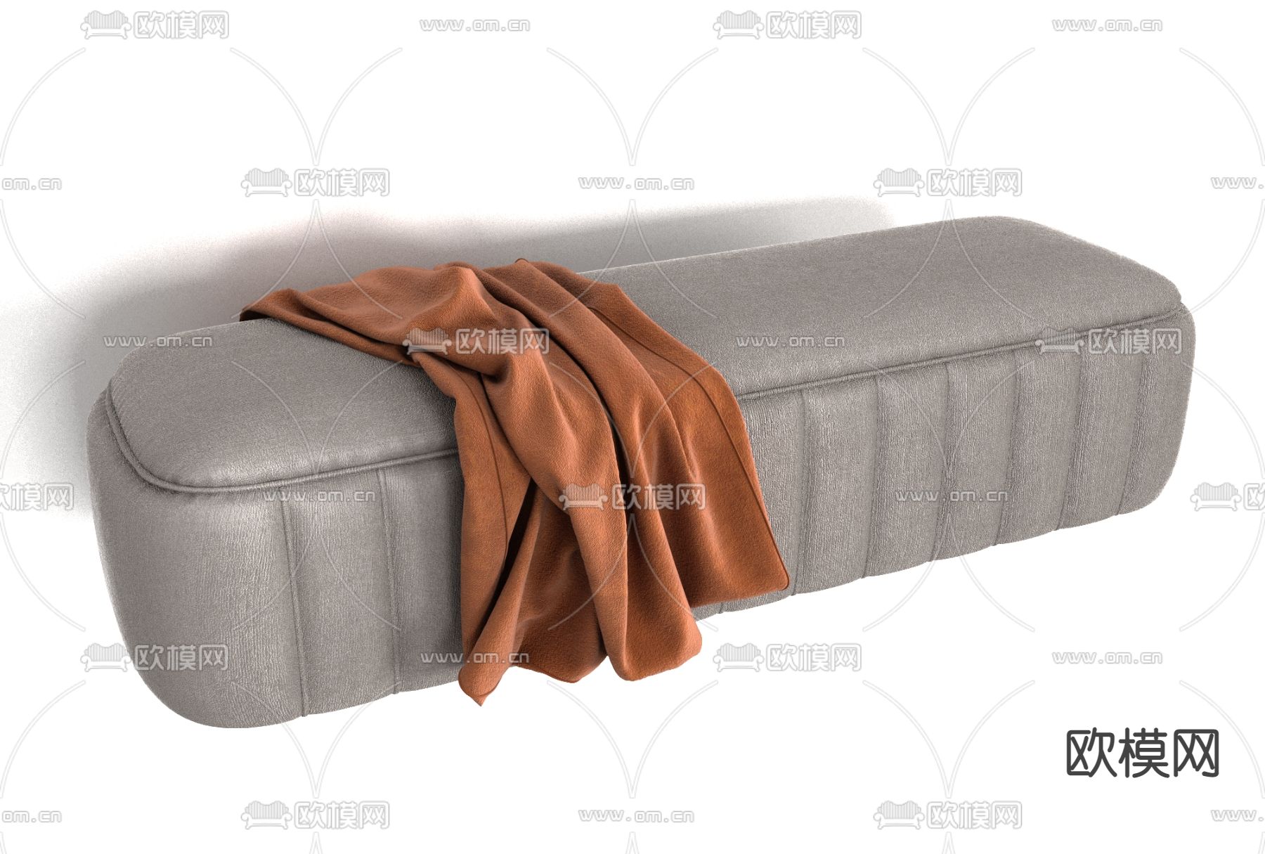 现代布艺脚踏免费3d模型下载