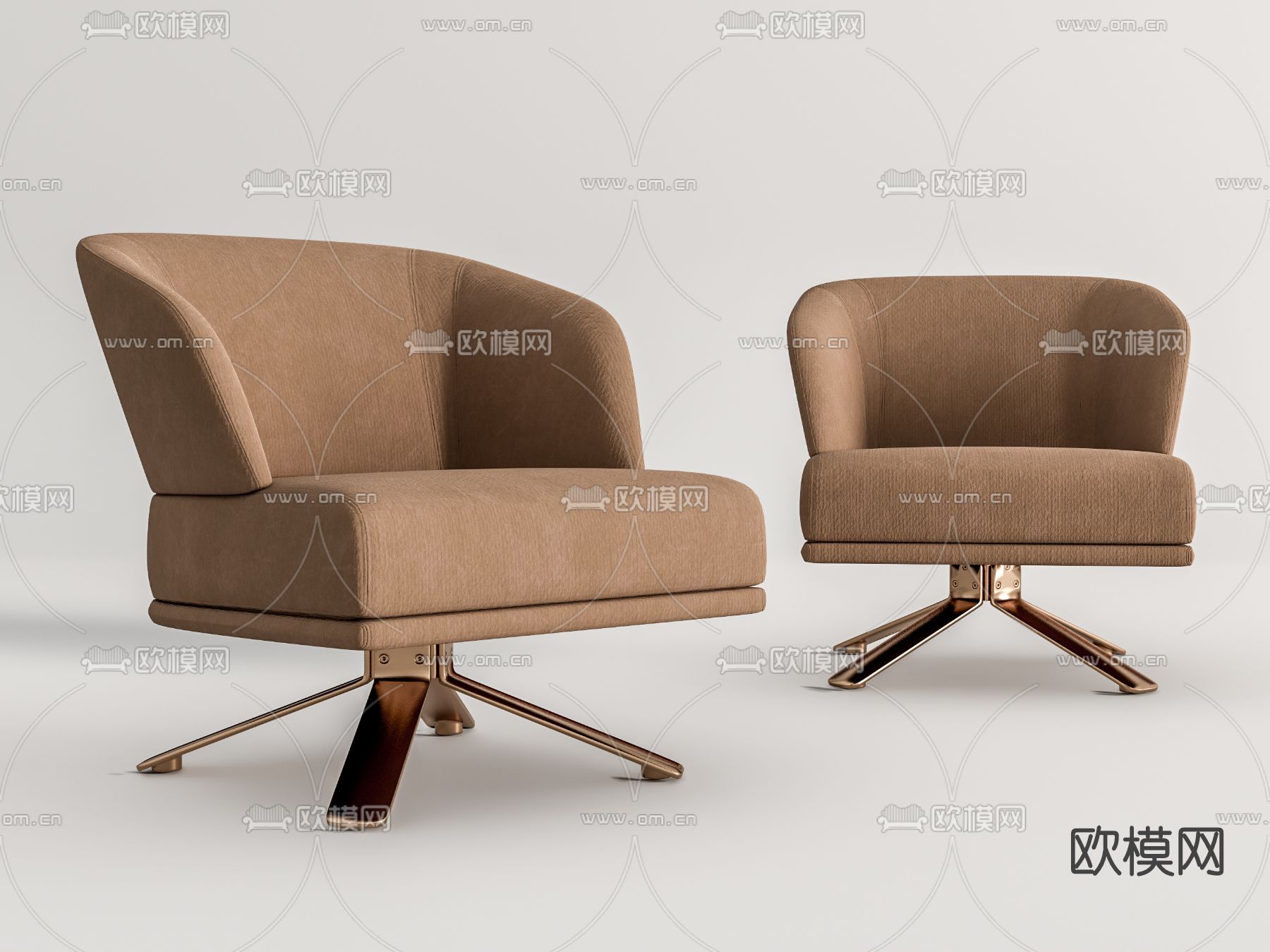 现代绒布休闲椅su模型