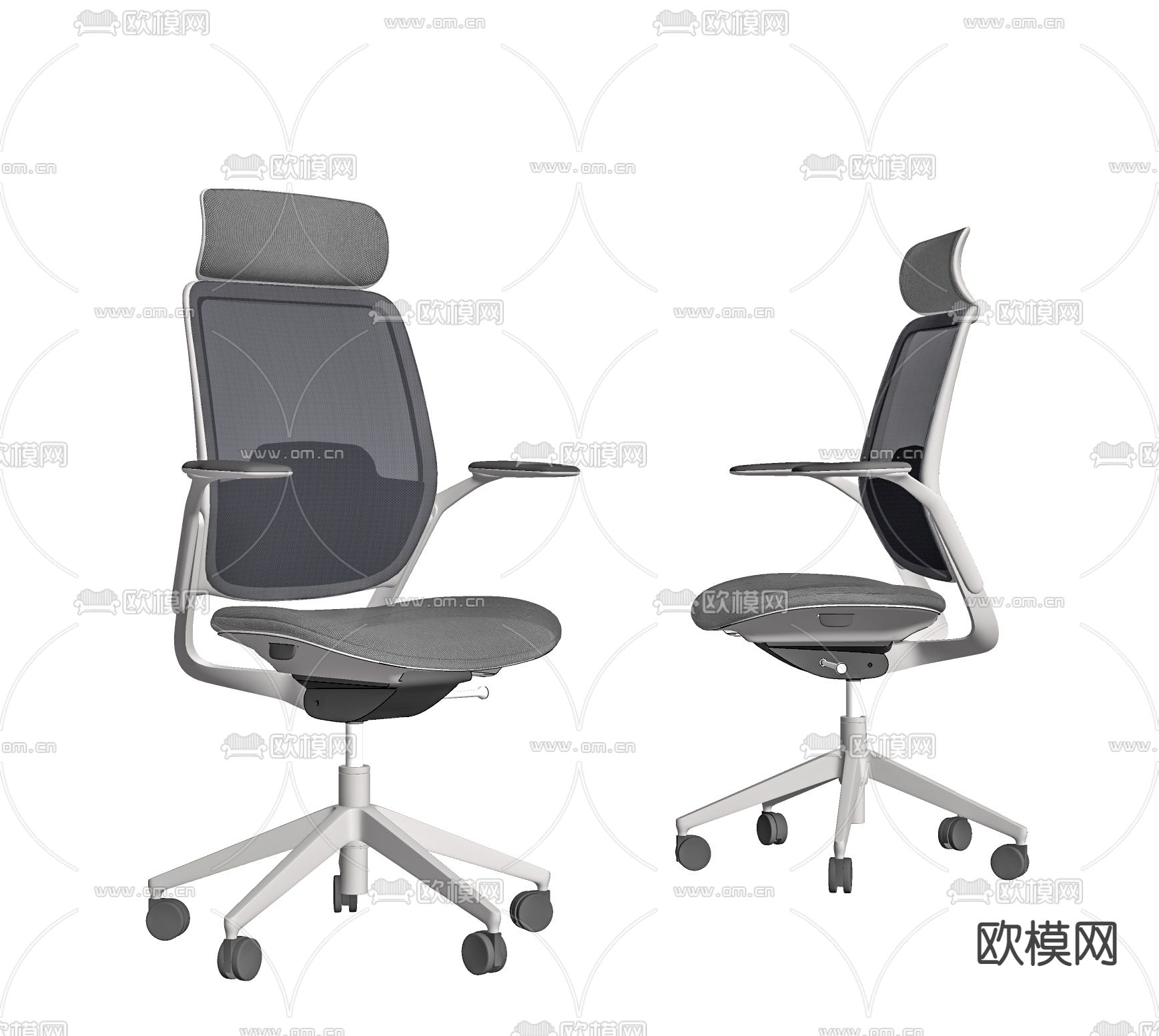 现代办公椅su模型下载（渲染图2）