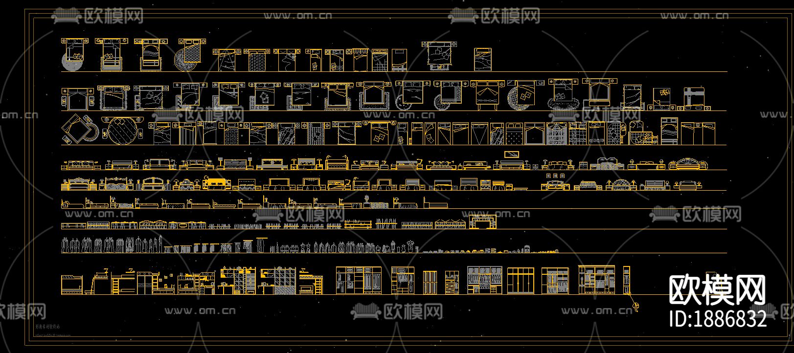 家具CAD图库下载（渲染图2）