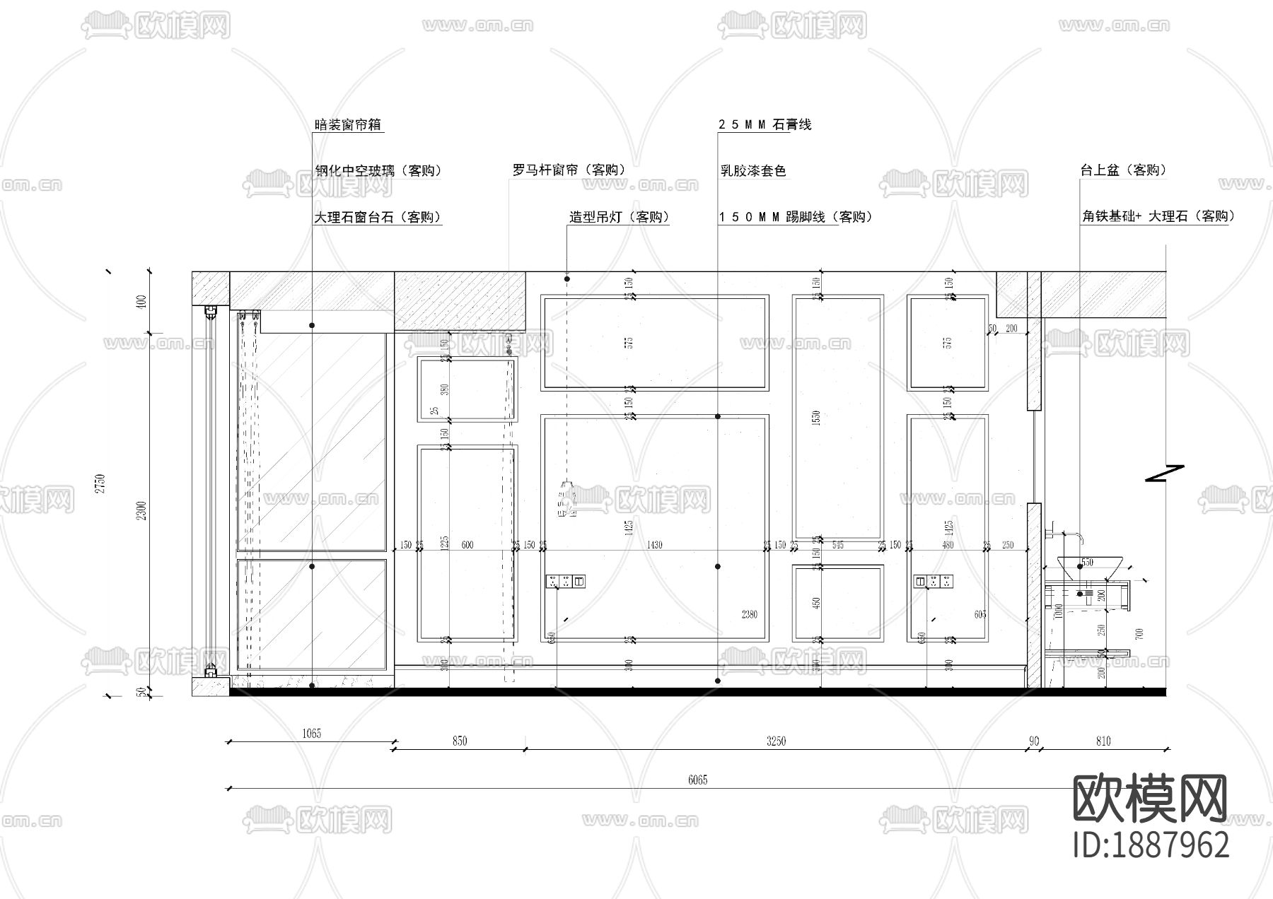 整装家居cad施工图下载（渲染图2）
