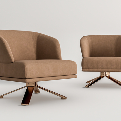 现代绒布休闲椅su模型