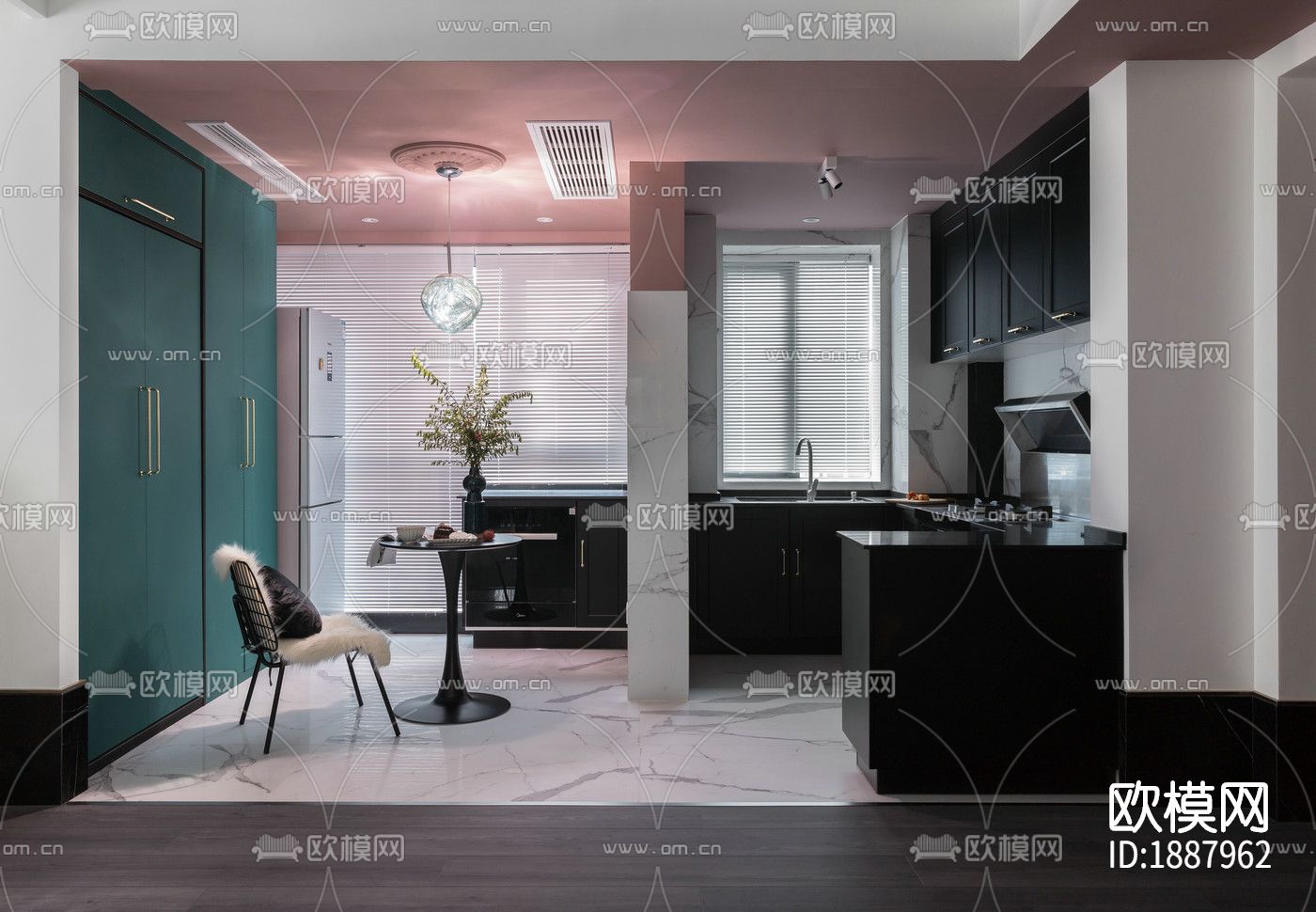 整装家居cad施工图下载（渲染图5）