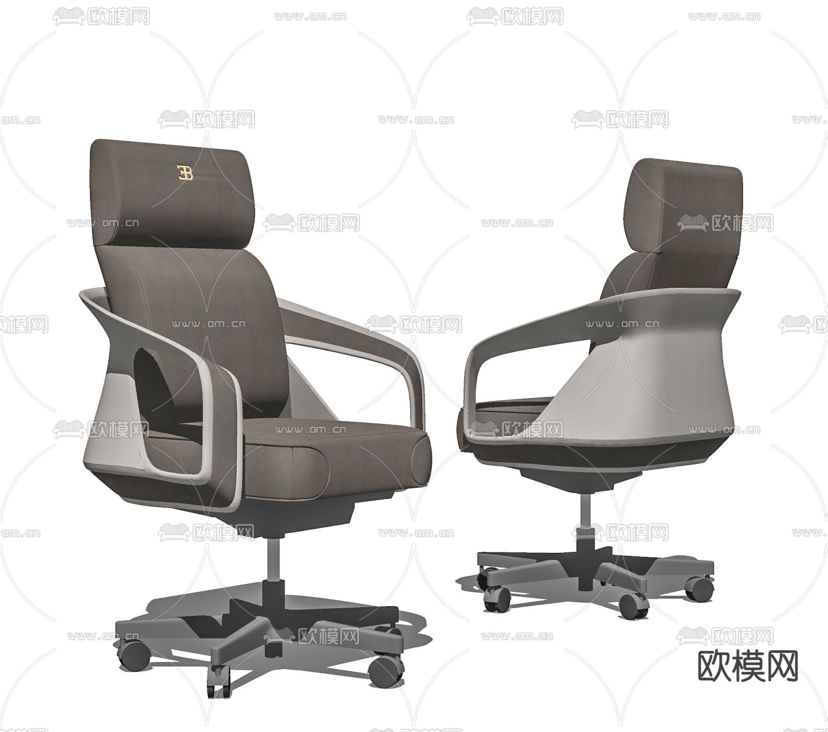 现代办公椅su模型下载（渲染图2）