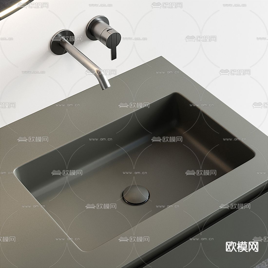 现代洗手盆台盆3d模型下载（渲染图2）