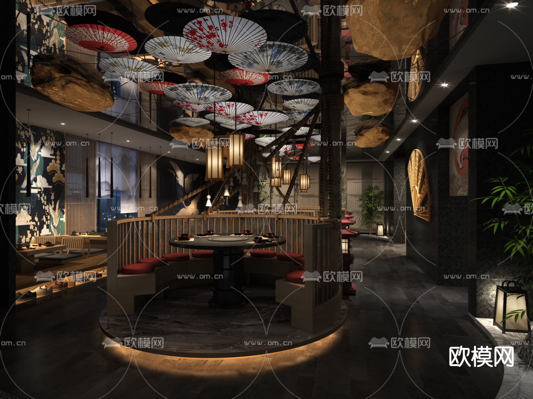 日式烤肉餐厅免费3d模型下载