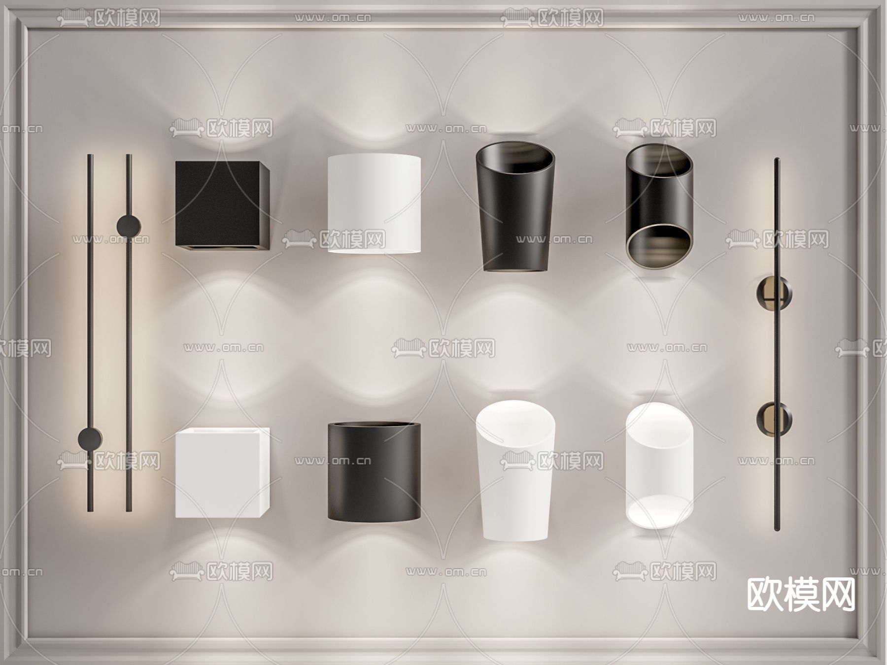 现代简约壁灯su模型下载（渲染图1）