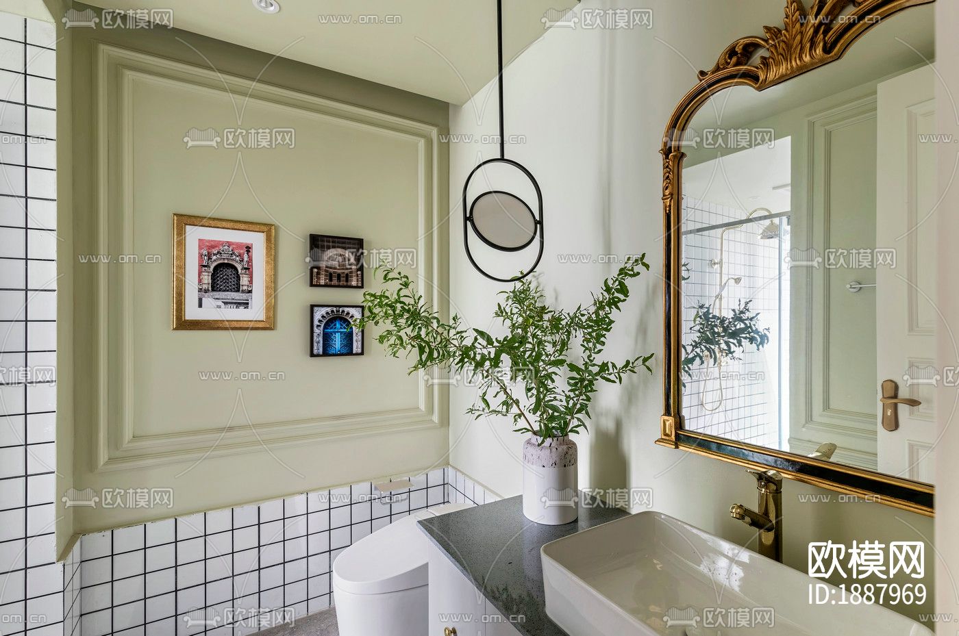 住宅卧室cad施工图下载（渲染图4）