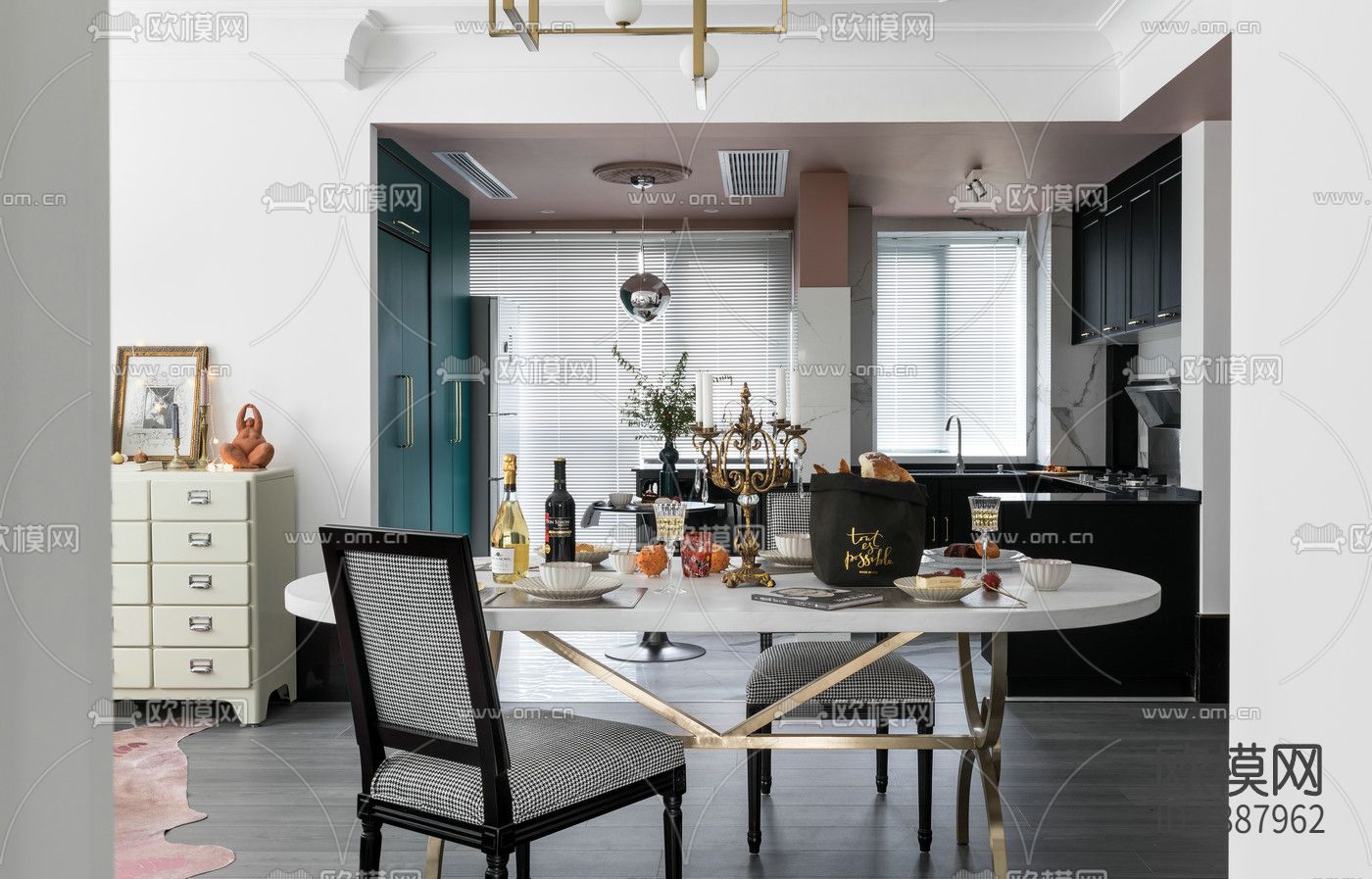 整装家居cad施工图下载（渲染图8）