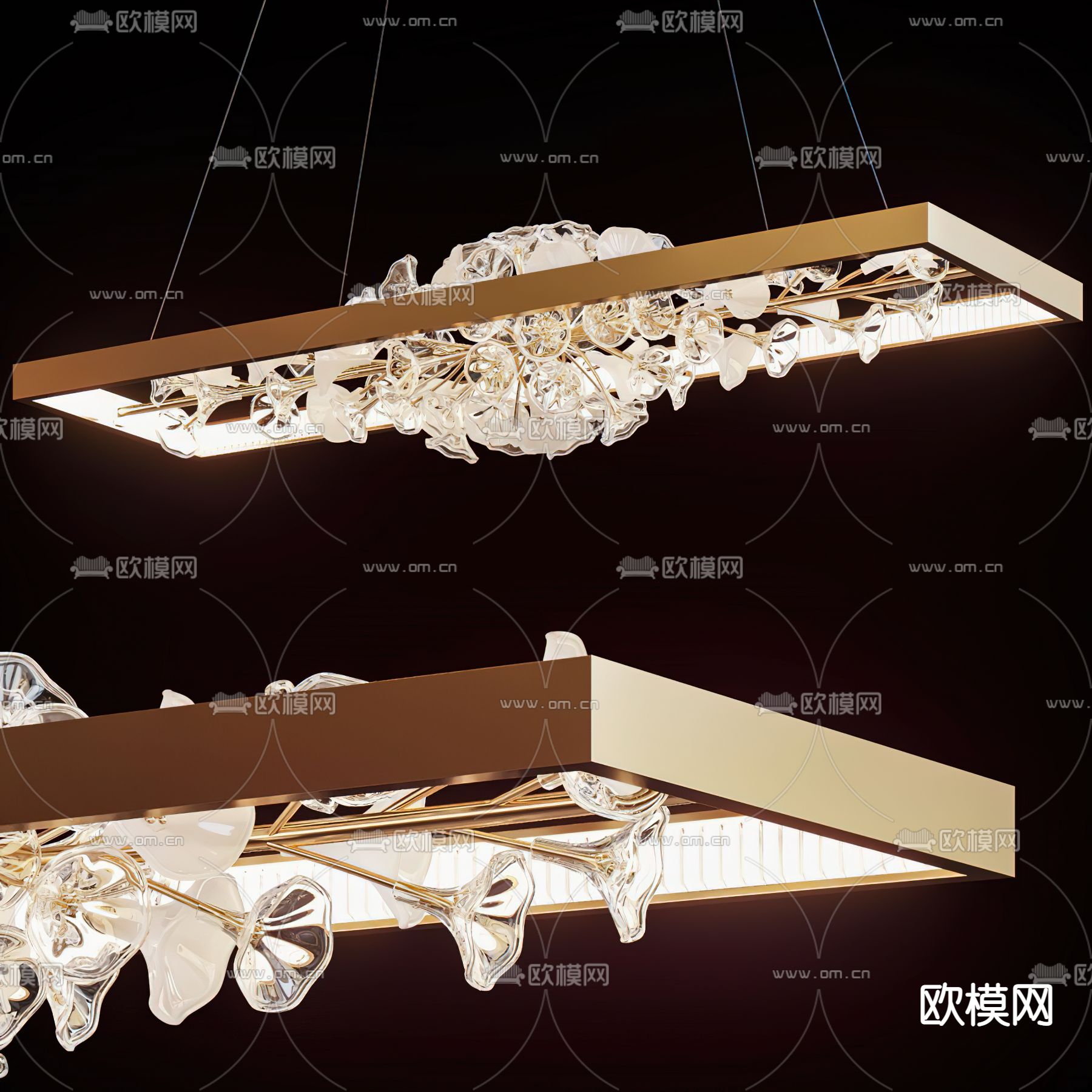现代水晶装饰吊灯3d模型