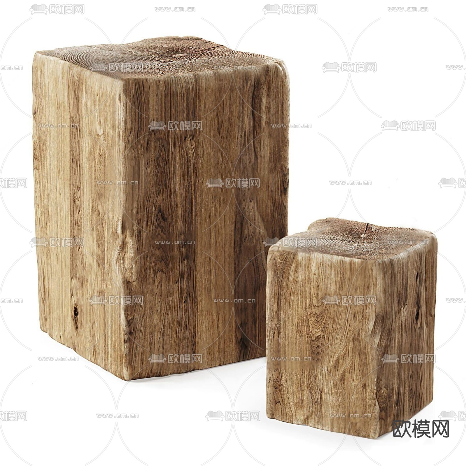 自然风木凳子su模型