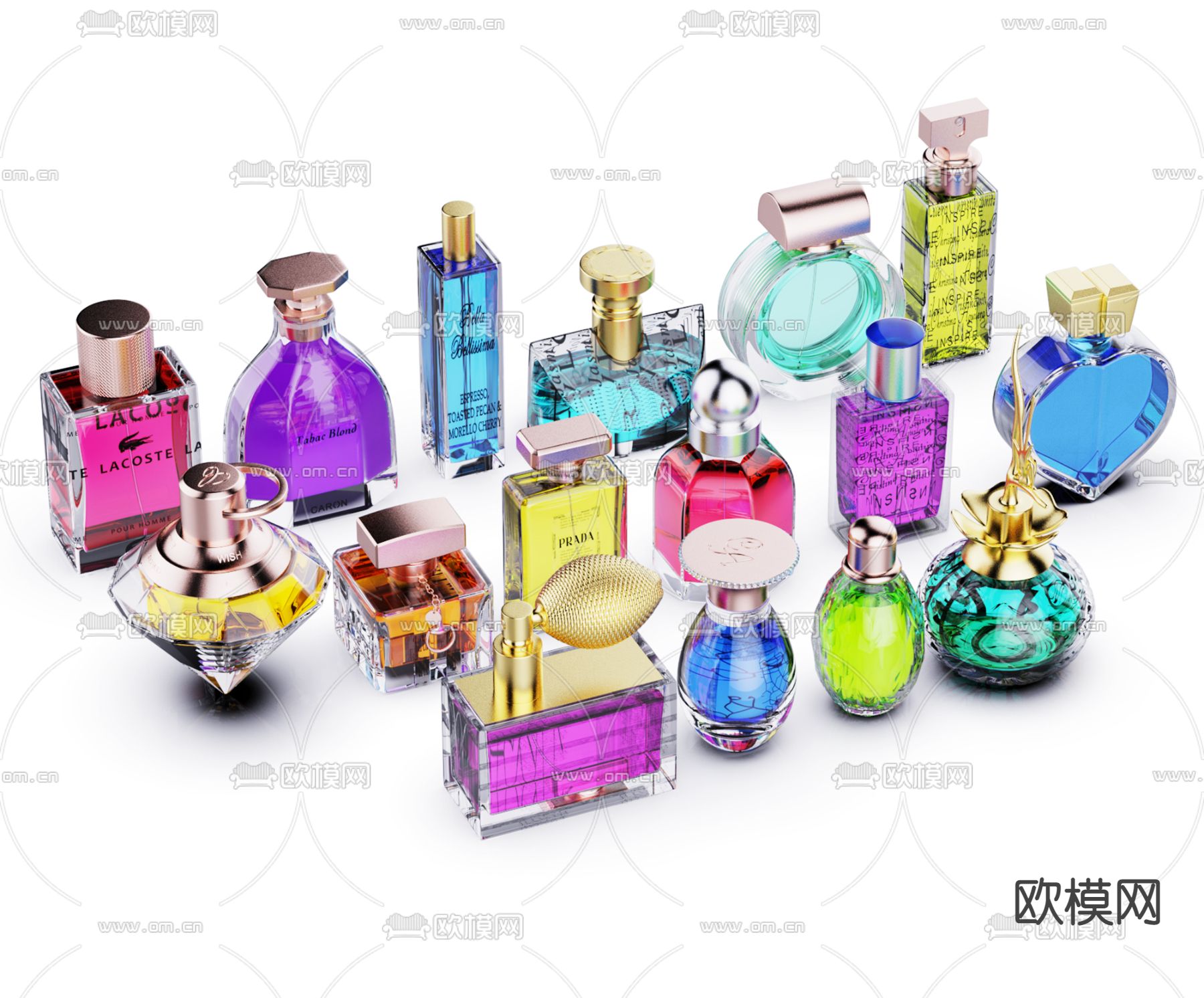 现代香水化妆品3d模型下载