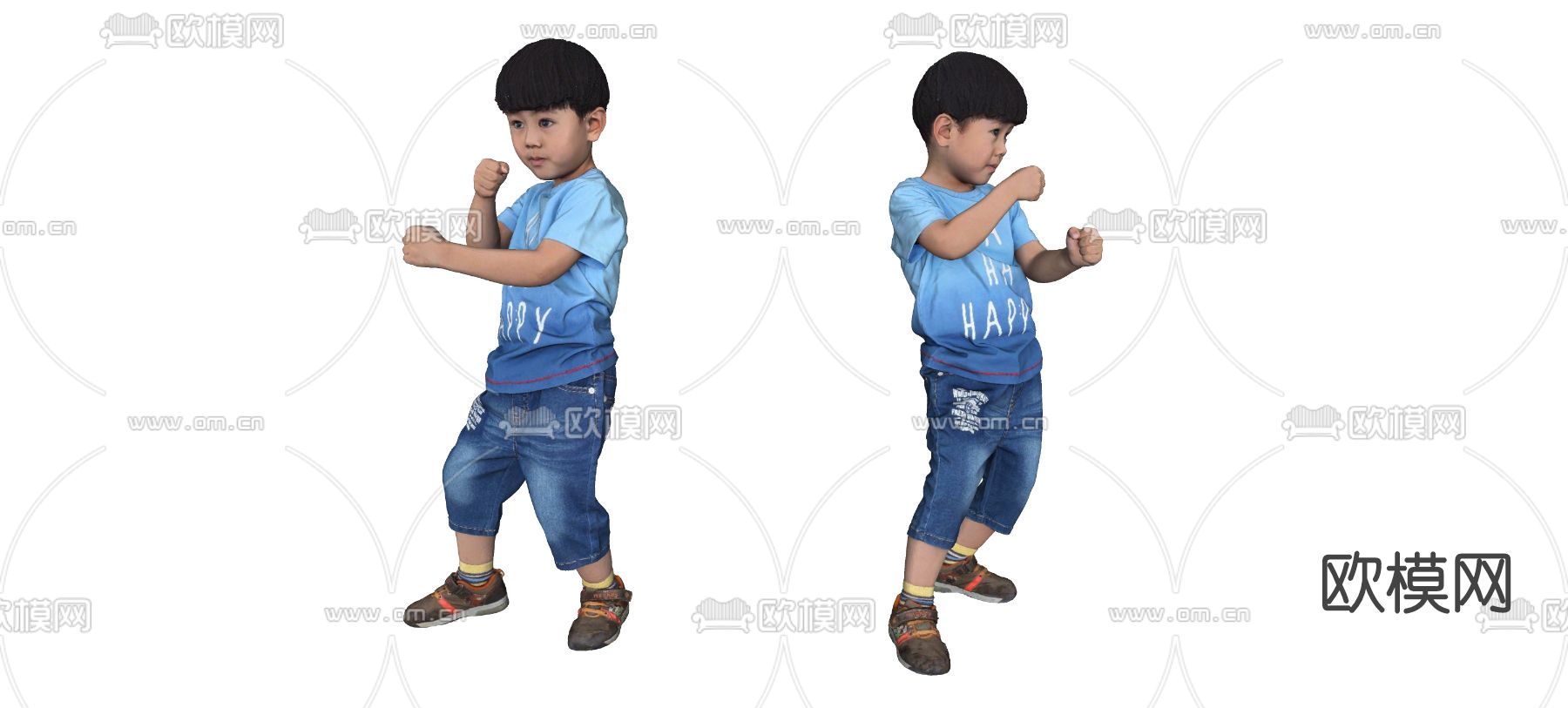 现代小男孩人物su模型下载（渲染图2）