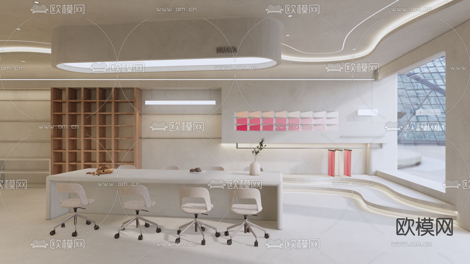 侘寂风儿童服饰展厅su模型下载（渲染图3）