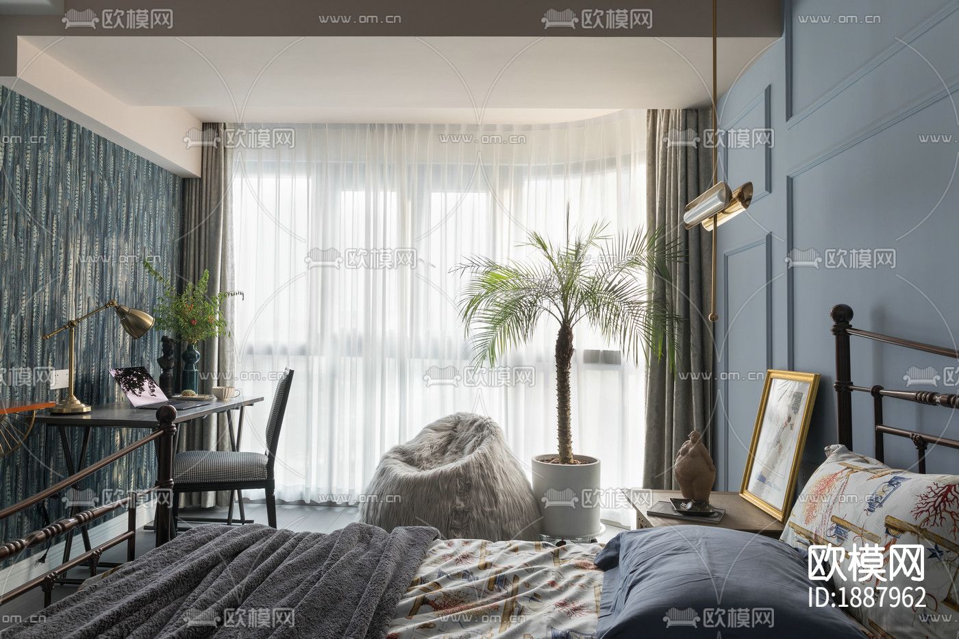 整装家居cad施工图下载（渲染图6）