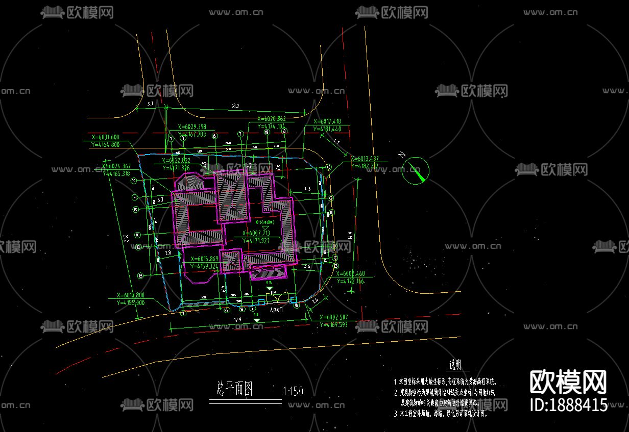 高级独栋别墅cad施工图下载（渲染图4）