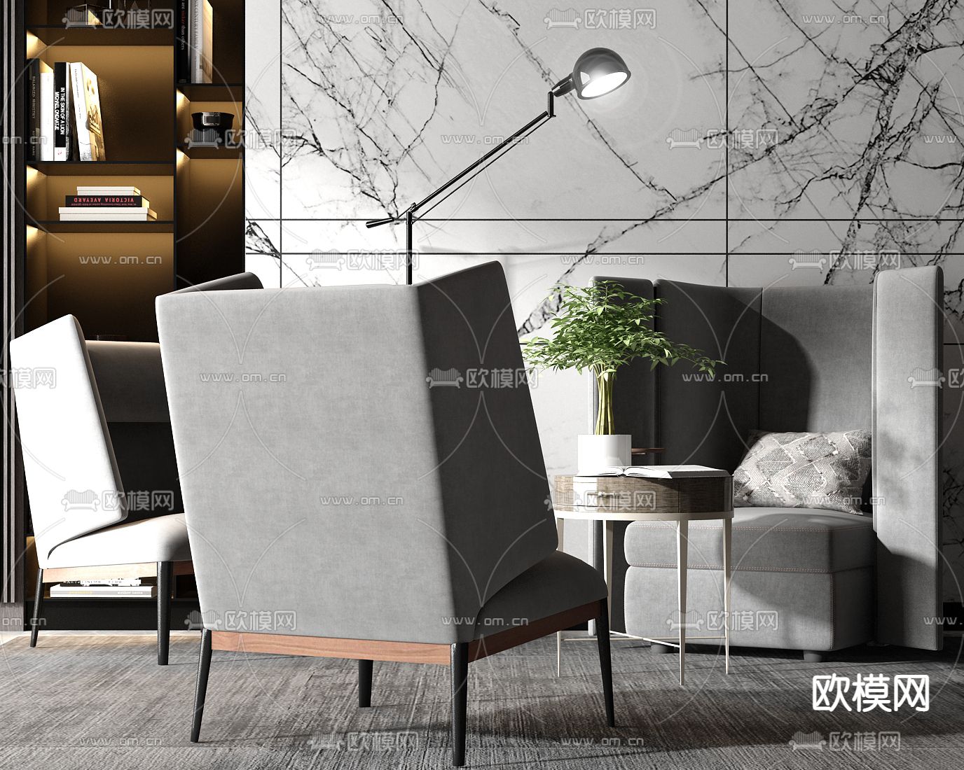 现代轻奢休闲沙发su模型下载