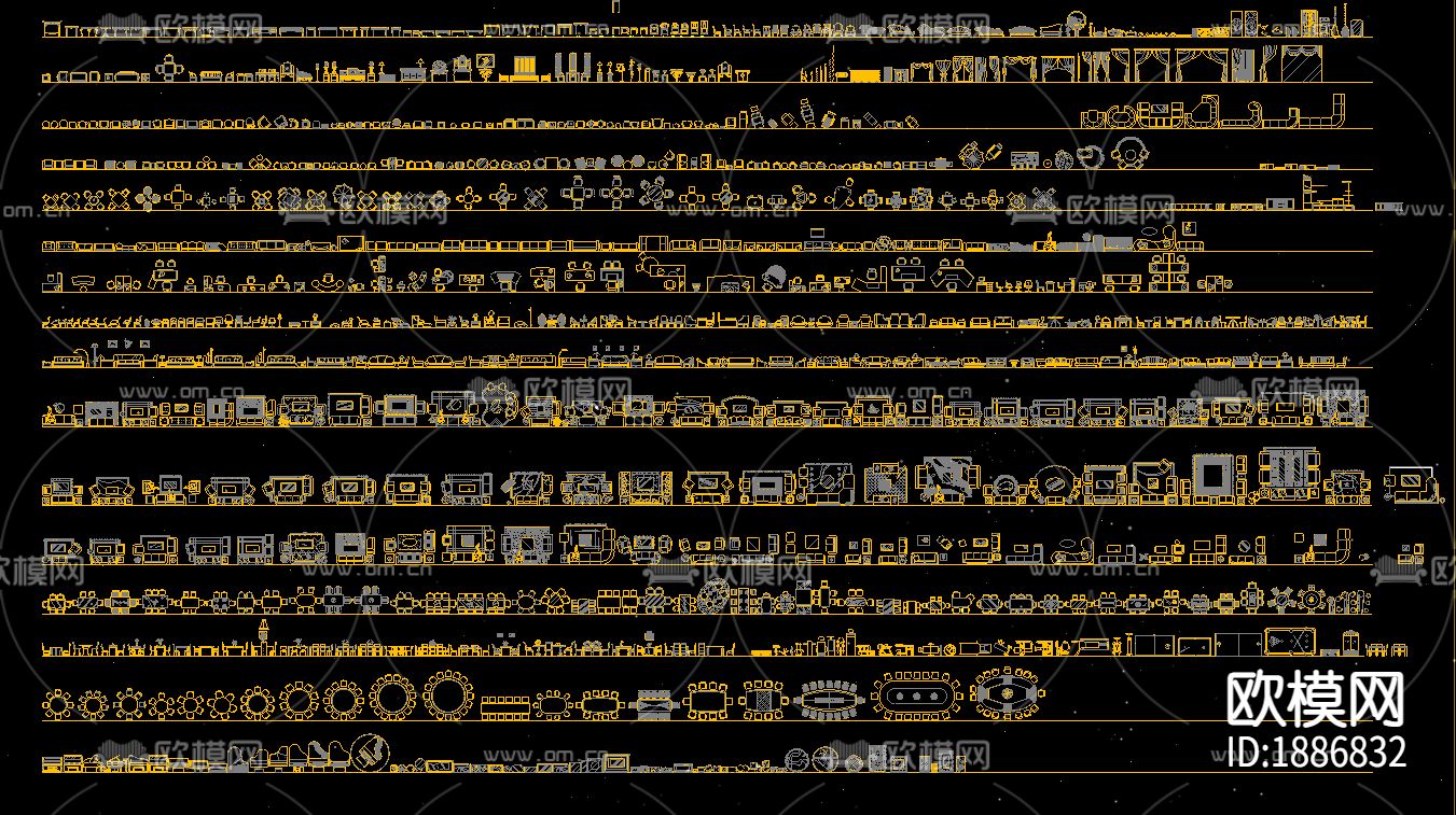 家具CAD图库下载（渲染图1）