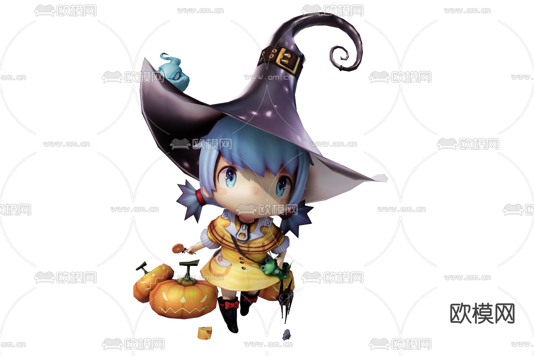 现代卡通动漫人物su模型下载（渲染图1）